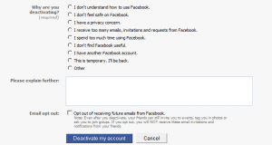 deactivate your facebook account