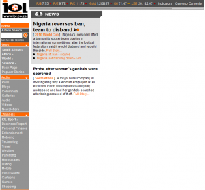 IOL - not all there? There are bits missing at www.iol.co.za